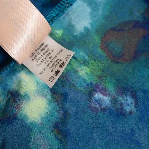 ✨ Smash + Tess Kimono Robe Crepe Kimonette Duster Blue Print Floral - Picture 12 of 15